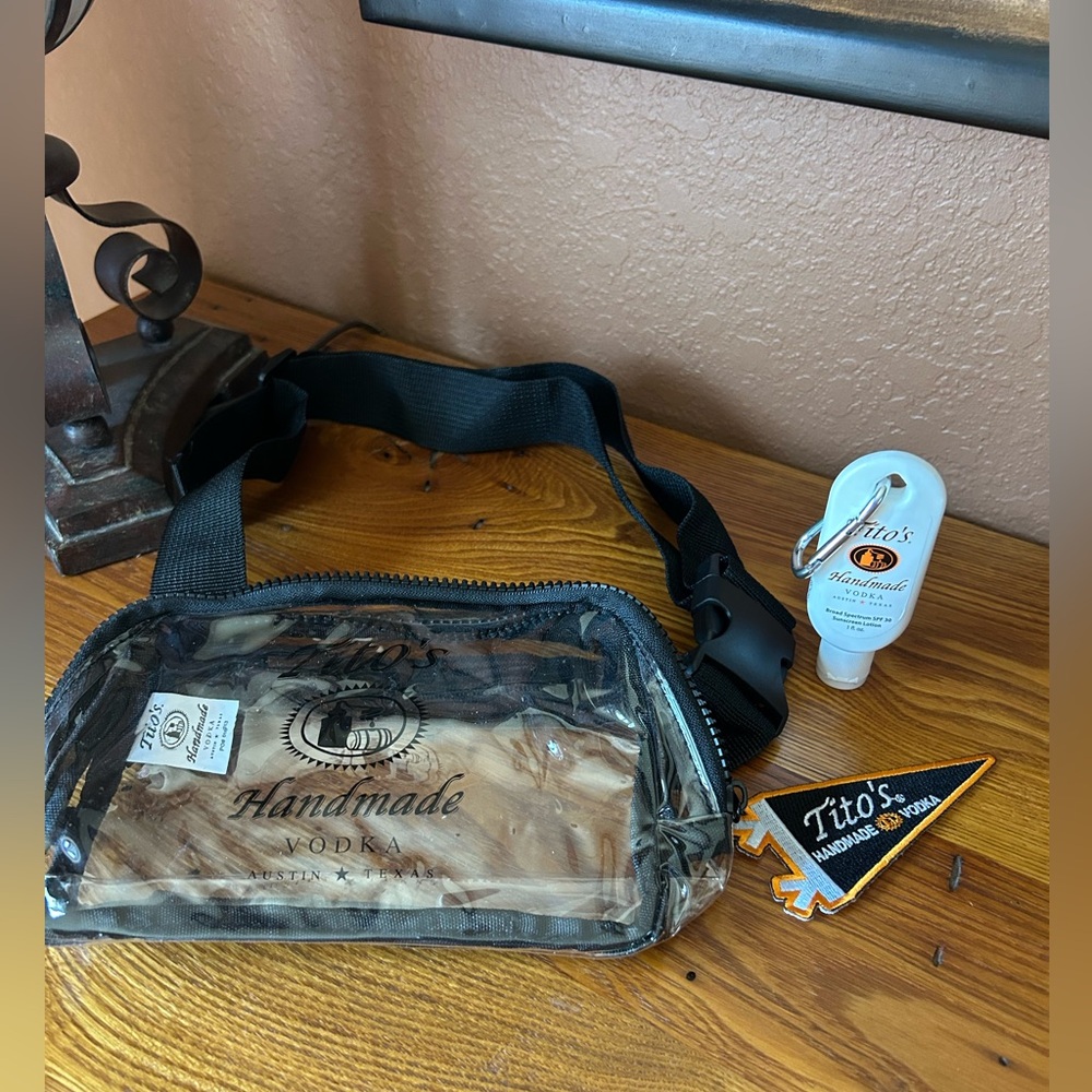 Tito's Vodka clear Fanny Pack Merchandise Logo Zippered sunscreen iron-on patch